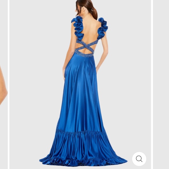 47 - NWOT- Mac Duggal Beaded Cut out A-Line Charmeuse Gown- Size 8 - Picture 2 of 4